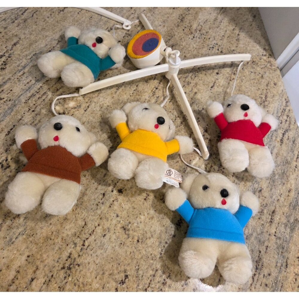 Jolly Jumper Vintage Hanging Teddy Bear Rainbow Mobile 80's Retr Kids Baby Room - Picture 3 of 11
